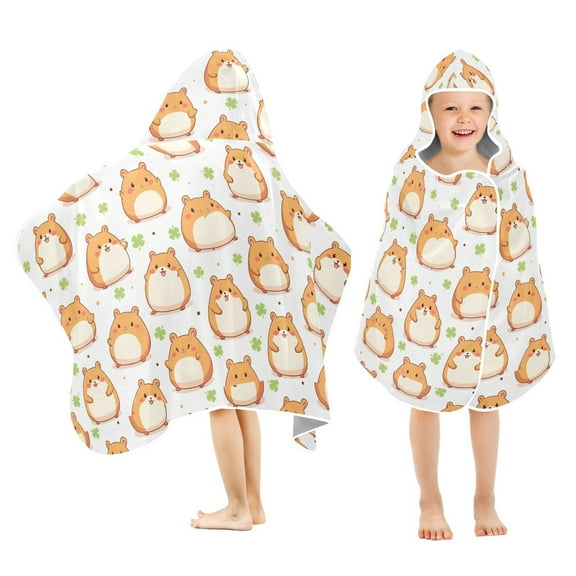 joogoo Cute Mouse Clover Kids Hooded Beach Towel Baby Bath Towel 23.5"x50"