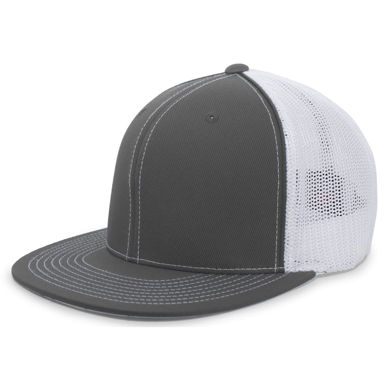 Pacific Headwear D-Series Trucker Flexfit Cap 4D5 Graphite/White