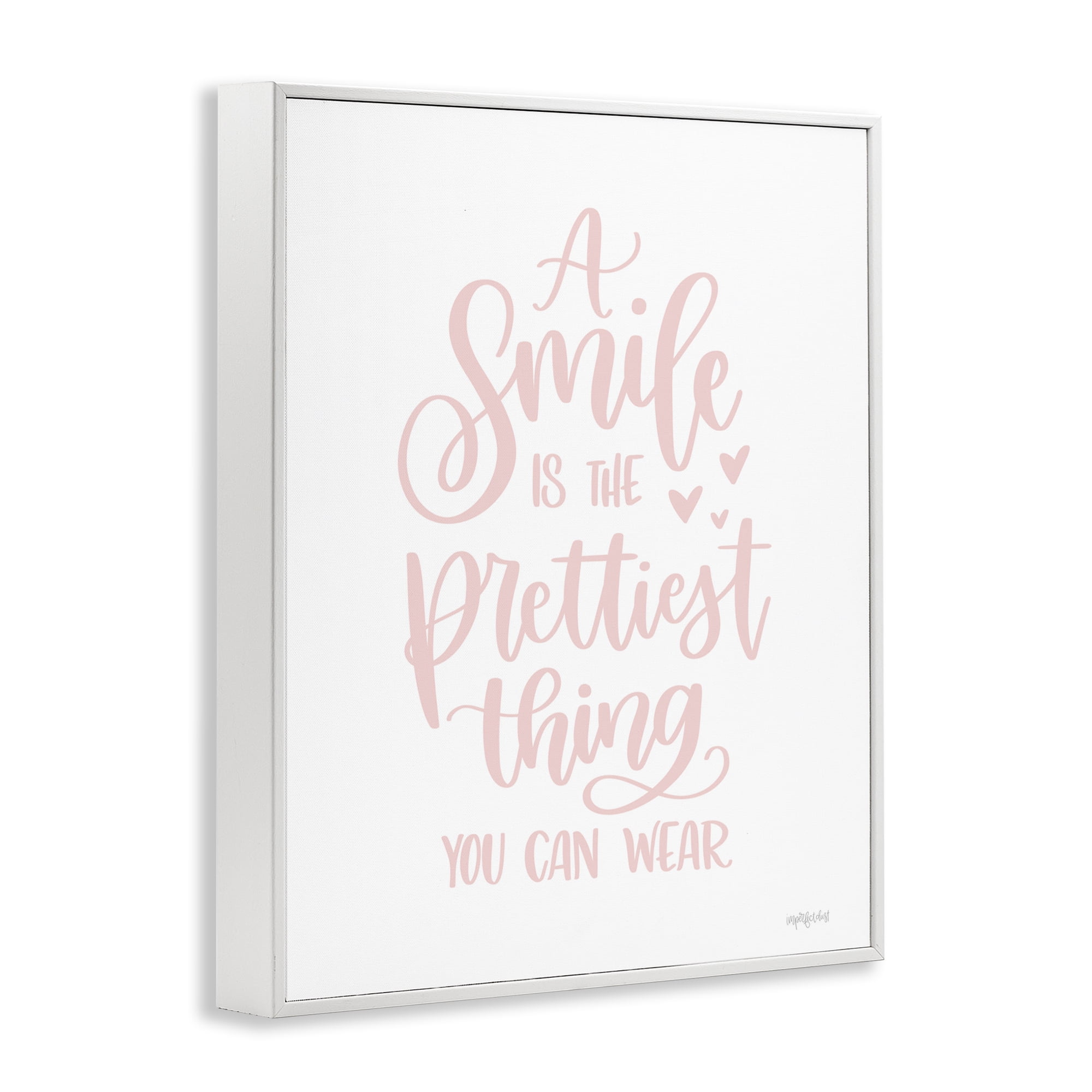 Stupell Industries Smile is Prettiest Thing Typography Painting White Framed Art Print Wall Art, 24 x 30