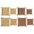 thumbnail image 3 of 4 Pack Coasters Bamboo Coasters Teacup Saucers Tea Accessories Sets Square Handmade Tea Cup Mat Placemats for Kungfu Tea,Coffee,Home Decor Gift and Kitchen Accessories,4.7x3.5inch, 3 of 6