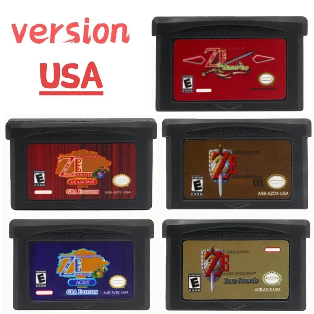 GBA Game Zeld Series-cartucho de videojuegos de 32 bits, tarjeta de consola, tapa Minish, cuatro espadas, despertar, paquete doble DX para GBA/NDS