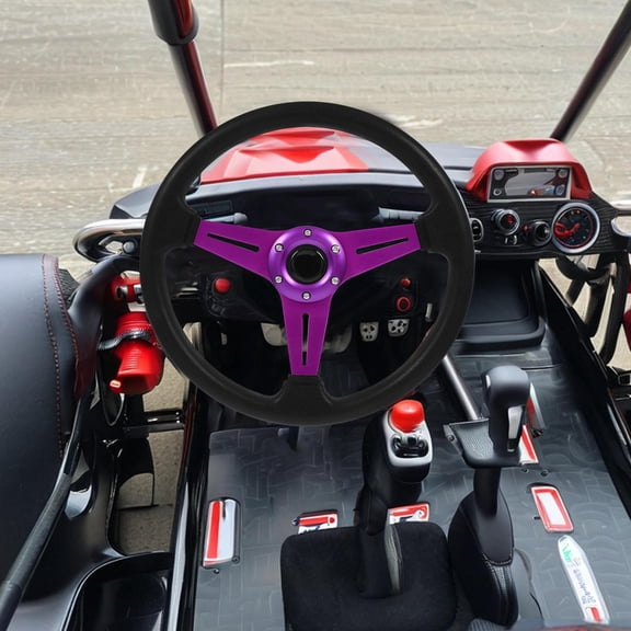 Racing Steering Wheel Aluminum Alloy Steering Wheel For Golf Cart Racing And Atv Comfortable Sports Steering Wheel For Improving Driving Experience