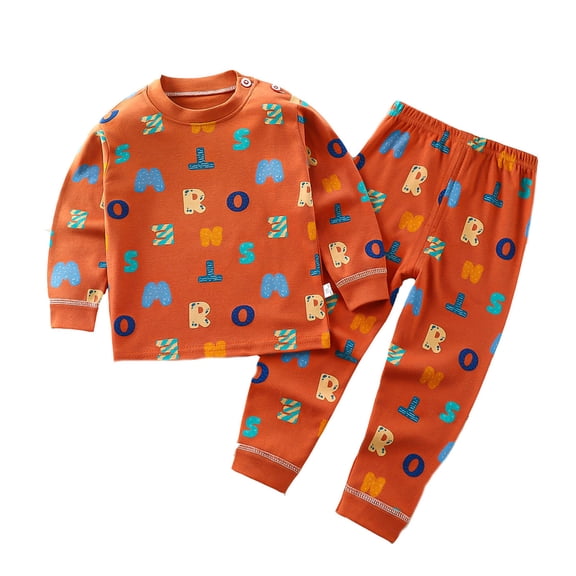 BOOMNY Toddler Boys 2 Peice Pajamas Sets Cartoon Bear Graphic Long Sleeve Sleepwear Tops Pants Pjs Set for Kids Cozy Loungewear Homewear
