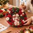 thumbnail image 3 of 3D Fabric Poke Wreath DIY Kit, Snowman Punch Needle Craft Set with Complete Supplies, Beginner Friendly Handcraft for Front Door and Indoor Wall Display, 3 of 7
