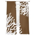 thumbnail image 2 of Sea White Coral Sheer Curtains 96 Inches Long 2 Panels Marine Brown Background Modern Art Light Filtering Semi Sheer Window Curtains Drapes for Bedroom Living Room 52"x96", 2 of 7