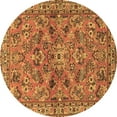thumbnail image 1 of Ahgly Company Machine Washable Indoor Round Persian Brown Traditional Area Rugs, 3' Round, 1 of 4