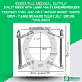 thumbnail image 6 of Essential Medical Supply Raised Elevated Toilet Seat Riser for a Standard Round Bowl with Padded Aluminum Arms for Support and Compatible with Existing Seat, 6 of 8