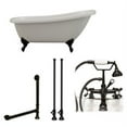 thumbnail image 2 of Cambridge Plumbing Inc AST61-463D-2-PKG-CP-7DH Acrylic Slipper Bathtub 61 x 30 in. with 7 in. Deck Mount Faucet Drillings and Complete Polished Chrome Plumbing Package, 2 of 3