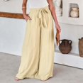 thumbnail image 2 of Gerichy Womens Wide Leg Lounge Pants with Pockets High Waisted Adjustable Tie Knot Loose Casual Trousers Dress Work Pants Solid Color Pants Baggy Elastic Waist Trouser Fashion High Straight Pant, 2 of 5