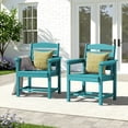 thumbnail image 6 of KINGYES All Weather Outdoor Dining Chairs Set of 2, HDPE Oversized Patio Chairs, Aruba Blue, 6 of 9