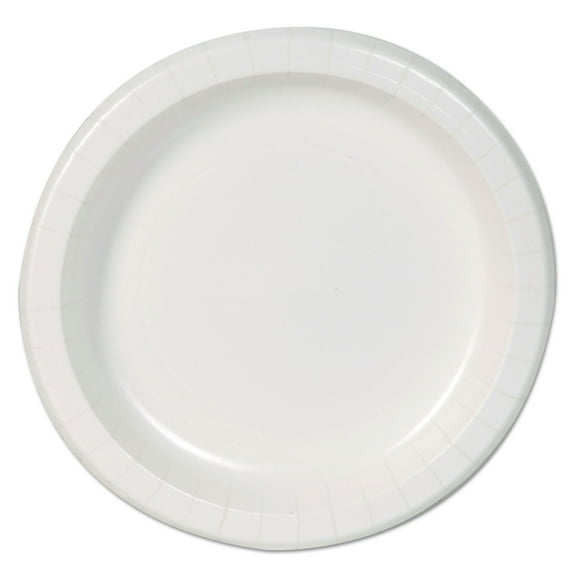 Dixie DBP09W 8.5" Diameter Plates Basic Paper Dinnerware - White (125/Pack, 4/Carton)