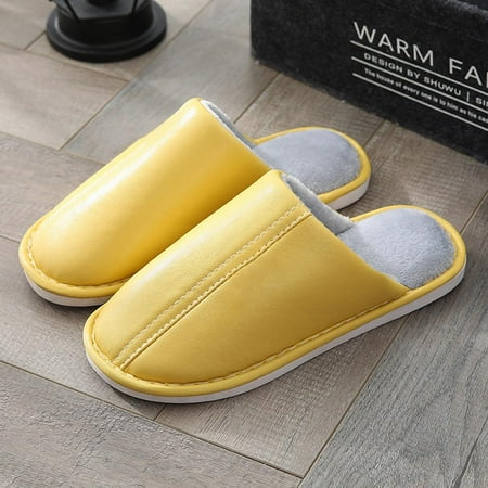 

Leather Cotton slippers Couple Warmth PU Waterproof 5 Colors