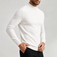 thumbnail image 6 of Zylanna Men Mock Neck Sweater, Soft Long Sleeve Warm Solid Color Pullover Knit Jumper for Daily Wear White, 6 of 8