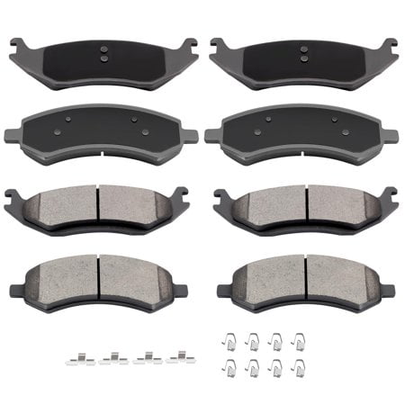 AUTOMUTO D967 & D1084 Ceramic Front Rear Brake Pads Set fit For 07 08 09 For Chrysler Aspen, 07 08 09 For Dodge Durango, 06 07 08 09 10 For Dodge For Ram 1500, 11 12 13 14 For Ram 1500