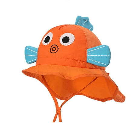 

YWDJ 1-7years Kids Sun Hat Summer Beach Travel Outdoor Casual Kids Bucket Cap Orange 54