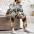 thumbnail image 7 of Fotbe Magnetic Old Compass On World Map Pattern Long Sleeve Pajama Set for Men,Sleepwear Set,2-piece Loungewear Set,Soft PJs Comfy Nightwear with Pockets-Medium, 7 of 7