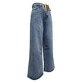 thumbnail image 4 of Luwomo Casual Jeans for Womens High Waist Wide Leg Drawstring Stretch Beaded Embellishment Comfortable Loose Fit Long Trousers Daily Wear Relaxed Fit Denim Pants Blue,L, 4 of 6