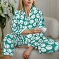 thumbnail image 6 of Honeii Green Baseball print Women's Pajama Sets Long Sleeve Button Down Sleepwear Nightwear Soft Pjs Lounge Sets-Large, 6 of 7