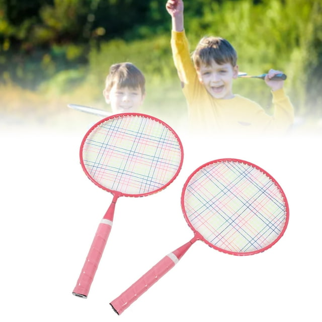 Ensemble de Raquettes de Badminton pour Enfants, Prise en Main Douce, Haute Élasticité, Résistant à la Torsion, Léger et Portable avec Absorption des Chocs pour Enfants