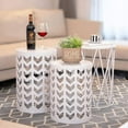 thumbnail image 2 of Y&M Outdoor Modern Space-Saving Metal Round End Table, White (Set of 3), 2 of 7