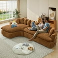 thumbnail image 3 of Timbernest 127" Modular Sectional Sofa, L Shaped Cloud Couch for Living Room, 4-Seat, No Assembly Required, Brown, 3 of 9