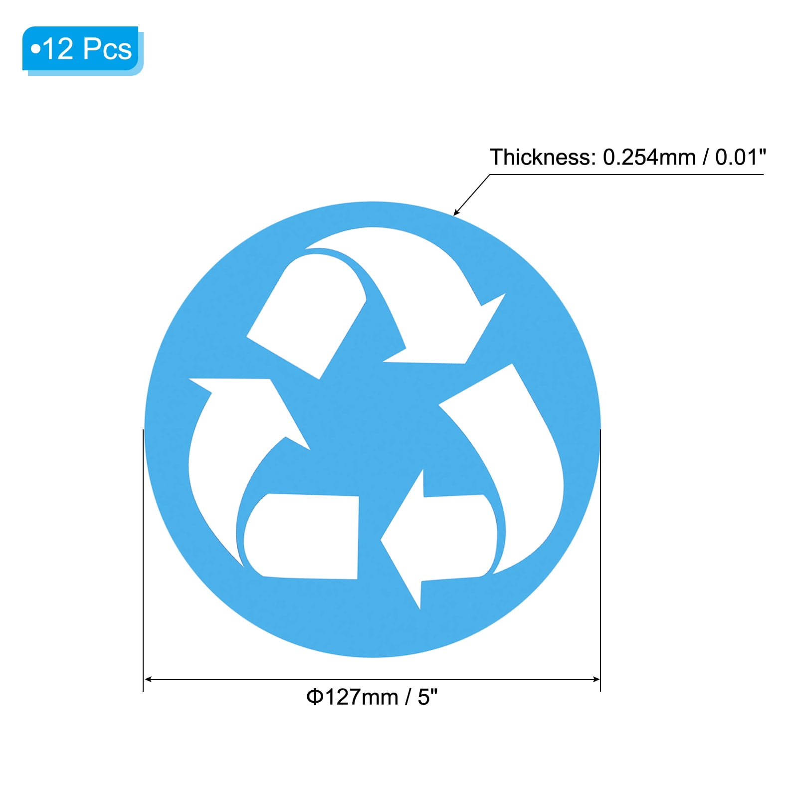 Unique Bargains Recycle Sticker Bin Labels Recycling Trash Can Stickers for Home Blue
