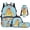 Capybara Apple, variant on Ice and Fire Basketball School Backpack Set 4Pcs with Portable Lunch Bag Multifunctional Pencil Case Water Bottle Bag Carrier Suitable for Elementary Middle School