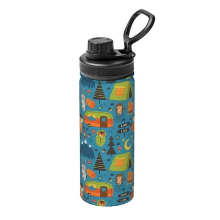 

Hirioo Animals In Camping for 18oz Sports Insulated Kettle for Gym Hiking Camping Running Mountain Bike Outdoor Sports