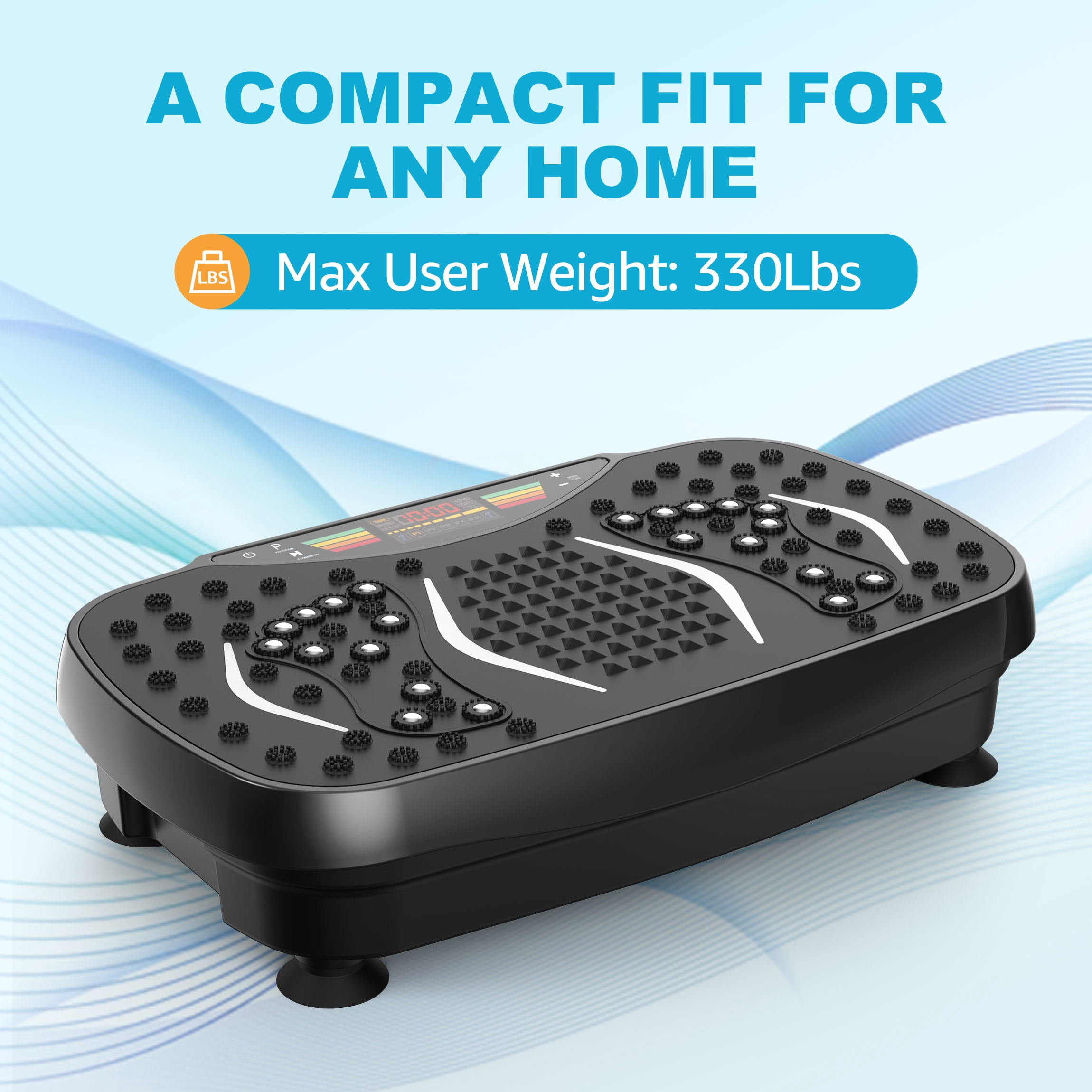 Hlthair Vibration Plate Exercise Machine for Lymphatic Drainage Machine Full Body Workout Vibration Fitness Platform with Bluetooth and Lights