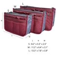 thumbnail image 4 of Vercord Purse Organizer Insert for Handbags Bag Organizers Inside Tote Pocketbook Women Nurse Nylon 13 Pockets Burgundy Medium, 4 of 5