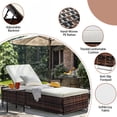 thumbnail image 5 of Zimtown Adjustable Pool Chaise Lounge Chair, Pool Chair Outdoor Patio Furniture PE Wicker W/ Cushion Brown Black Gray Optional, 5 of 8