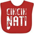 thumbnail image 3 of Inktastic Cincinnati, Ohio Distressed Font Boys or Girls Baby Bib, 3 of 4