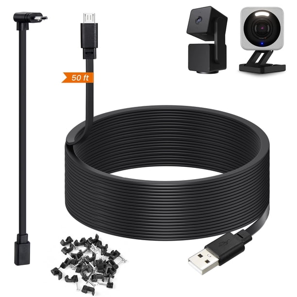 Cable de alimentación de 15 m para Wyze Cam v4, Wyze Cam Pan v3, Wyze OG