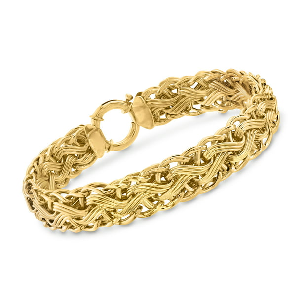 Ross-Simons 14kt Gold Over Sterling Woven-Link Bracelet