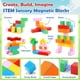 thumbnail image 3 of Bloques de construcción magnéticos Dreamon, 52 unidades con caja de metal para niños de 3 años o más, 3 of 7