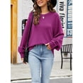 thumbnail image 3 of Mialoley Femmes Chandail Décontracté, Hiver Manches Longues Col Rond Couleur Unie en Tricot Ample, 3 of 5