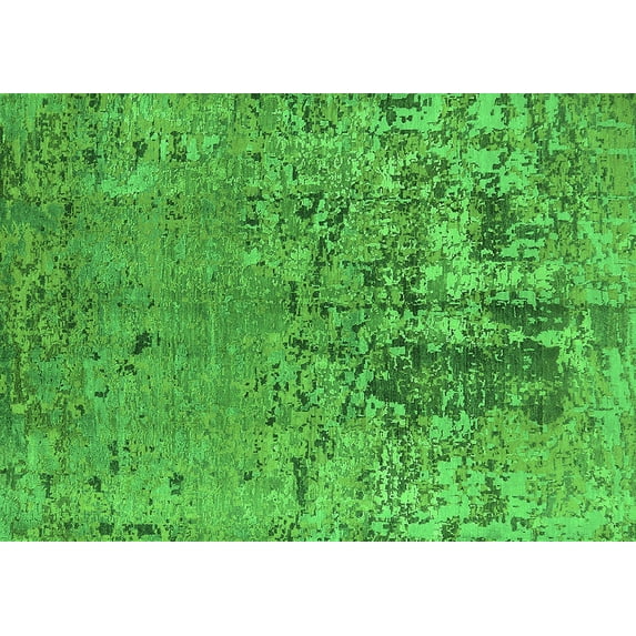 Ahgly Company Indoor Rectangle Oriental Green Industrial Area Rugs, 3' x 5'