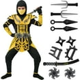 thumbnail image 1 of Costume de Ninja Rouge pour Garçons, Costume de Ninja Rouge pour Enfants avec Accessoires pour Fêtes d'Halloween pour Enfants, 1 of 5