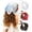 Black/White/Red, variant on 3-piece floral headscarf set, chiffon headscarf handkerchief, vintage bohemian style hair scarf, suitable for women and girls