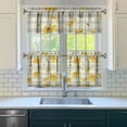 thumbnail image 3 of Country Bohemian Curtains 24 Inch - 3 Panel Rustic Floral Set with Vintage Blooms, Farmhouse Kitchen Window Drapes, 3 of 6