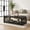 Black, variant on Curved Rattan Coffee Table with 2-Tier Storage - Boho Farmhouse Living Room Center Table