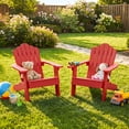 thumbnail image 2 of Gymax Chaise Adirondack pour Enfants Chaise d'Extérieur pour Enfants avec Dossier Haut Incliné Rouge, 2 of 9