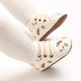 thumbnail image 4 of GYRATEDREAM Baby Boys Girls Frewalker Crib Shoes Infant Print Non-Slip Walking Shoes Toddler Soft Sole Bottom Shoes with Shoelaces White for 0-18M, 4 of 8