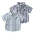 thumbnail image 3 of Tiijoy Toddler Boys Cotton Plaid Shirt Casual Short Sleeve Button Down Shirt, Sizes 1-2T, 3 of 3