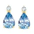 thumbnail image 2 of Star K � 8x6mm Pear Shape Simulated Aquamarine Classic Drop Earring Studs, 2 of 7