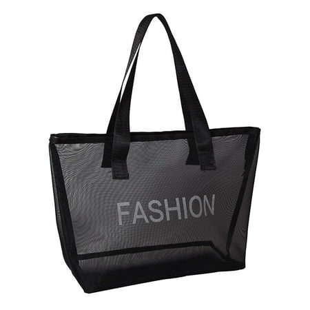 Fashion Sheer Mesh Tote Mesh Tote Sheer Tote Women s Crossbody Bag Zipper Travel Tote Purse And Work Tote
