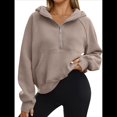 thumbnail image 2 of Sudaderas con Capucha para Mujer Sudaderas Forro Sudaderas de Entrenamiento de Moda de Otoño Chaquetas de Invierno Suéteres de Gran Tamaño Camisetas Ropa 2025 Camello L, 2 of 8