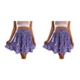 thumbnail image 1 of Jumpingount deportiva de cintura alta para mujer, faldas holgadas por encima de la rodilla de poliéster para banquete de niñas, ropa, regalo de Violeta M 2Conjunto, 1 of 6