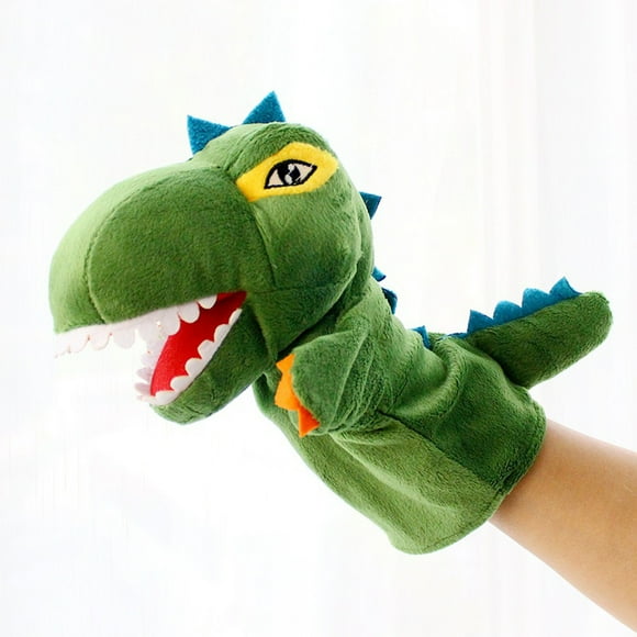 Marionetas de mano suaves de peluche de dinosaurio de dibujos animados, juguetes de peluche suaves de dinosaurio de dibujos animados para niños, juguetes