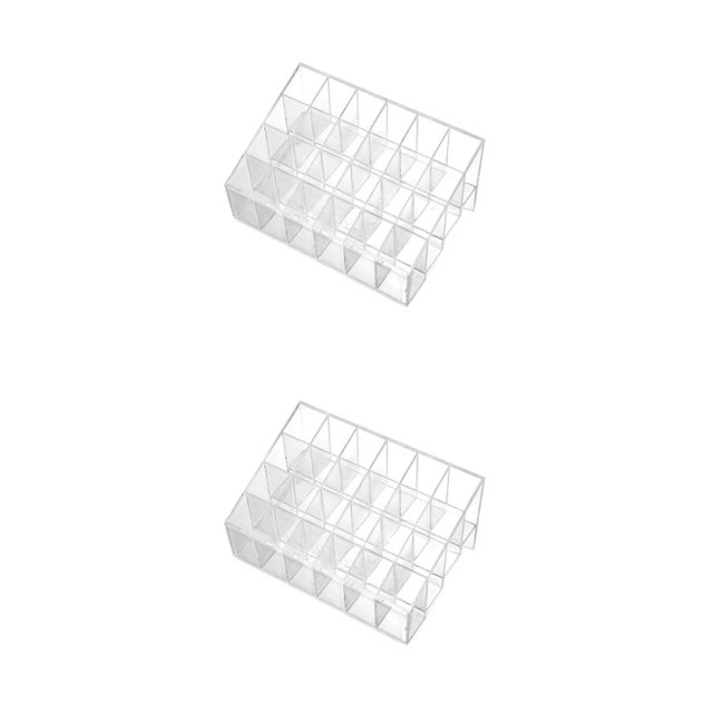 Langgg White Convenient And Practical Makeup Organizer Storage For Travel Multiple Compartments Waterproof Cosmetic Organizer 24 grid small size 2Set